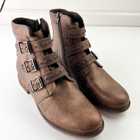 Josef Seibel Sienna 34 Ankle Booties Womens Size 40 Washed Taupe Brown - Picture 3 of 15